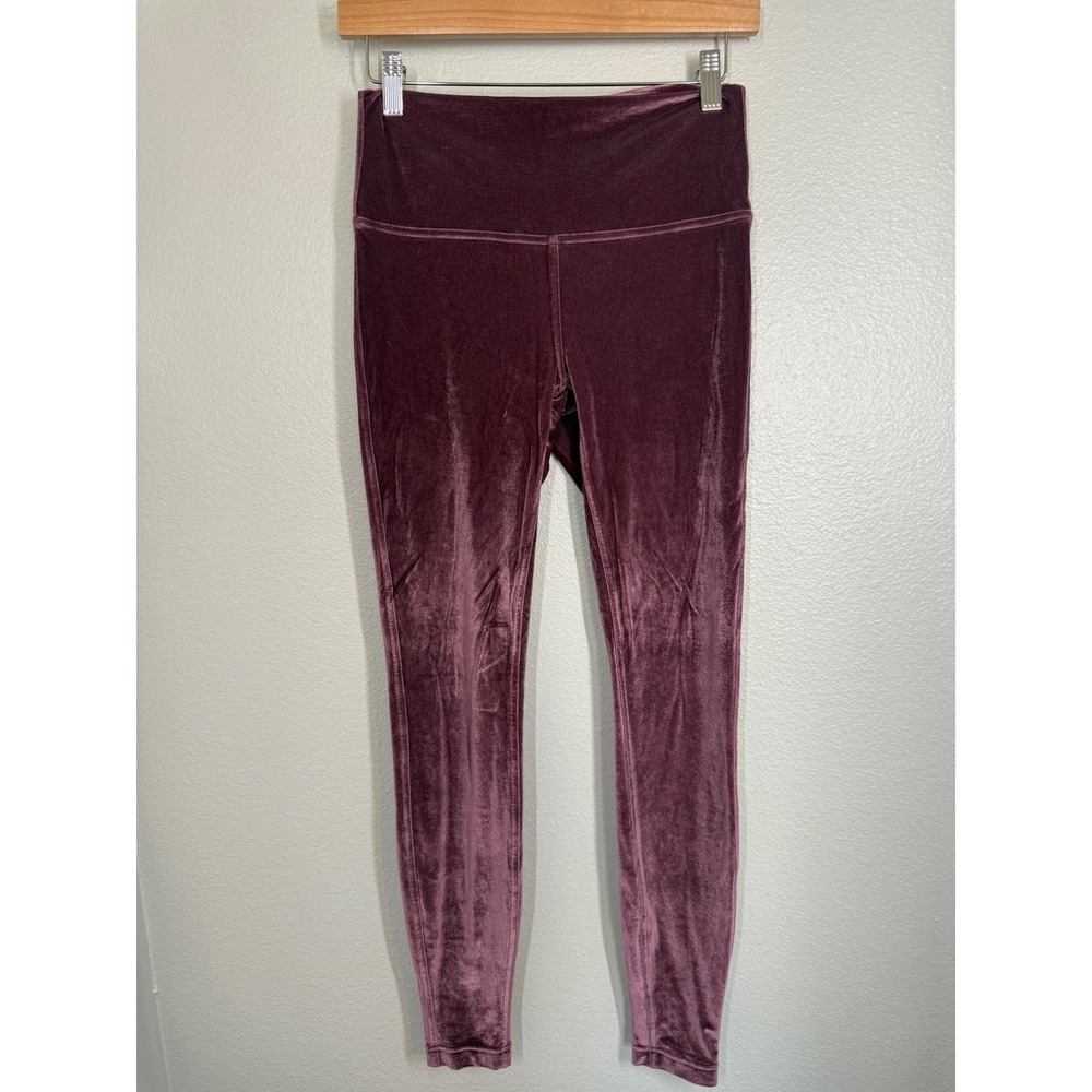 Lululemon Wunder Lounge High‎ Rise Tight Velvet Leggings Size 8 Garnet Maroon